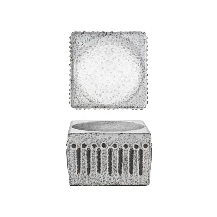 Acropoli Piatto Gourmet Quadrato in Stoneware Reactive Color 8,5x8,5 cm H 5,6 cm 6 Pezzi