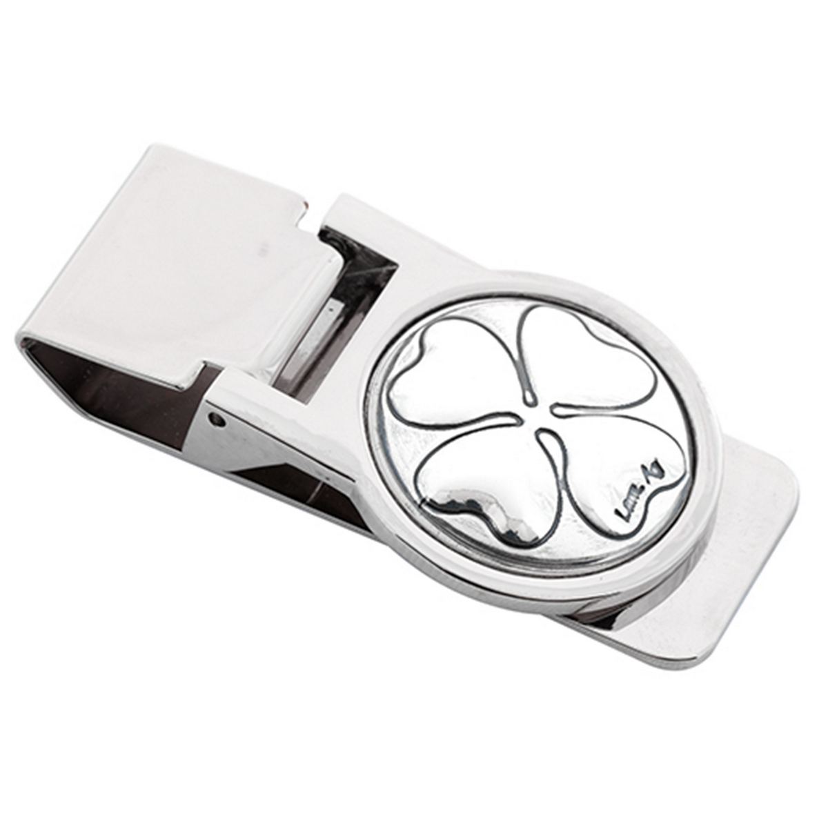 Bagutta Fermasoldi Argentato con Quadrifoglio 6x3 cm