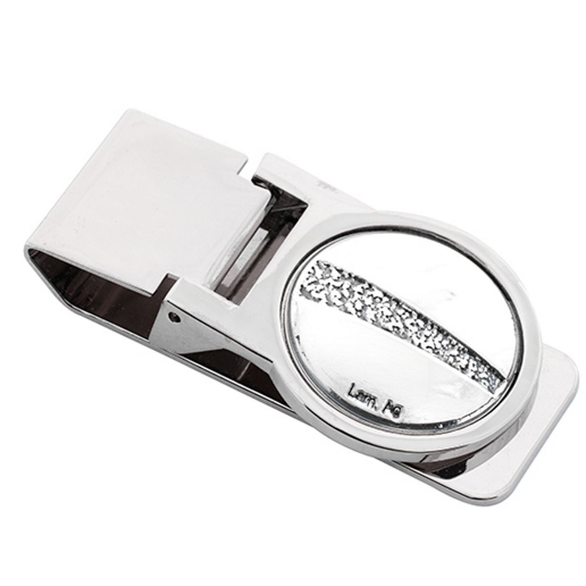 Bagutta Fermasoldi Argentato con Cristalli 6x3 cm