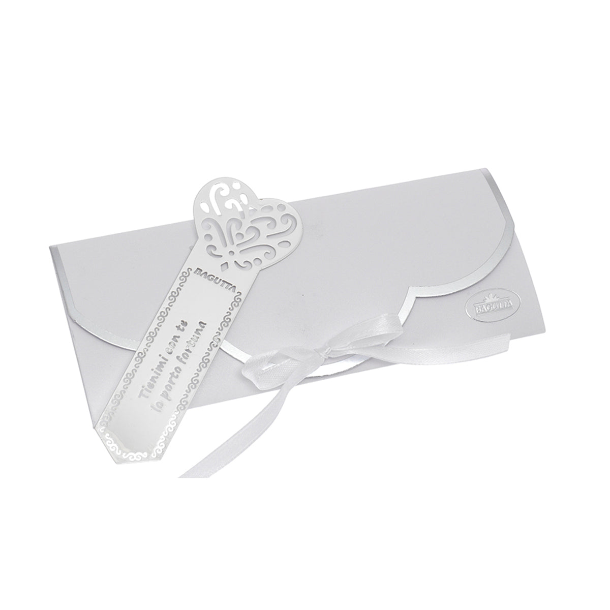 Bagutta Segnalibro Silver Plated Fiore “Tienimi con Te, Io Porto Fortuna” 12 cm