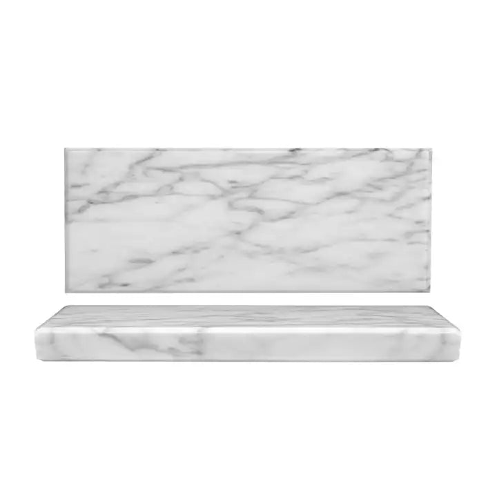 Marble White Vassoio Rettangolare in Marmo 25x9 cm H 2 cm 10 Pezzi