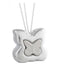 Bagutta Profumatore per Ambienti in Ceramica Gatto con Farfalla Argentato 8x4x8 cm