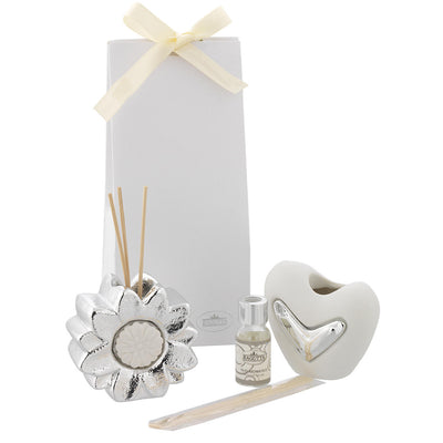 Bagutta Profumatore per Ambienti in Ceramica Fiore Bianco 8x4x8 cm