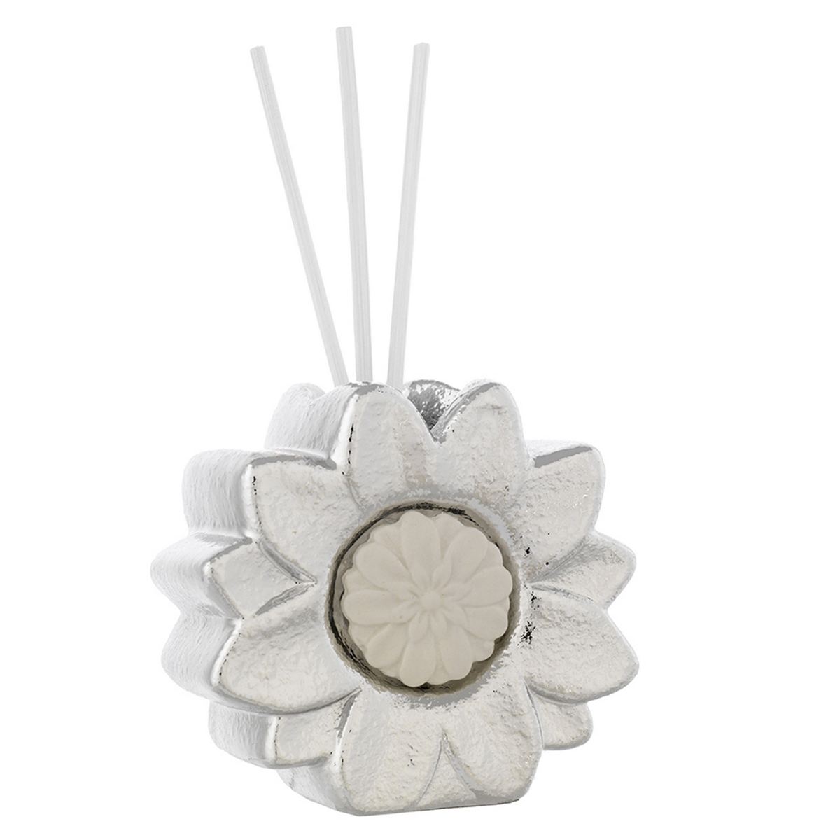 Bagutta Profumatore per Ambienti in Ceramica Margherita Argentata 8x4x8 cm