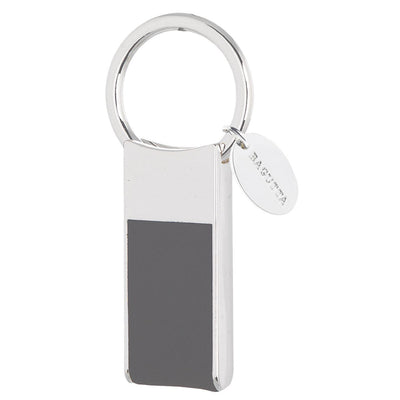 Bagutta Portachiavi Finitura Silver con Inserto Rettangolare Grigio 7 cm