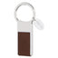 Bagutta Portachiavi Finitura Silver con Inserto Rettangolare Marrone 7 cm