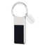 Bagutta Portachiavi Finitura Silver con Inserto Rettangolare Nero 7 cm