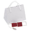 Bagutta Portachiavi Finitura Silver con Inserto Rettangolare Rosso 7 cm