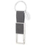 Bagutta Portachiavi Finitura Silver con Fettuccia Grigia e Anello Rettangolare 10 cm