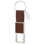 Bagutta Portachiavi Finitura Silver con Fettuccia Marrone e Anello Rettangolare 10 cm