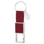 Bagutta Portachiavi Finitura Silver con Fettuccia Rossa e Anello Rettangolare 10 cm