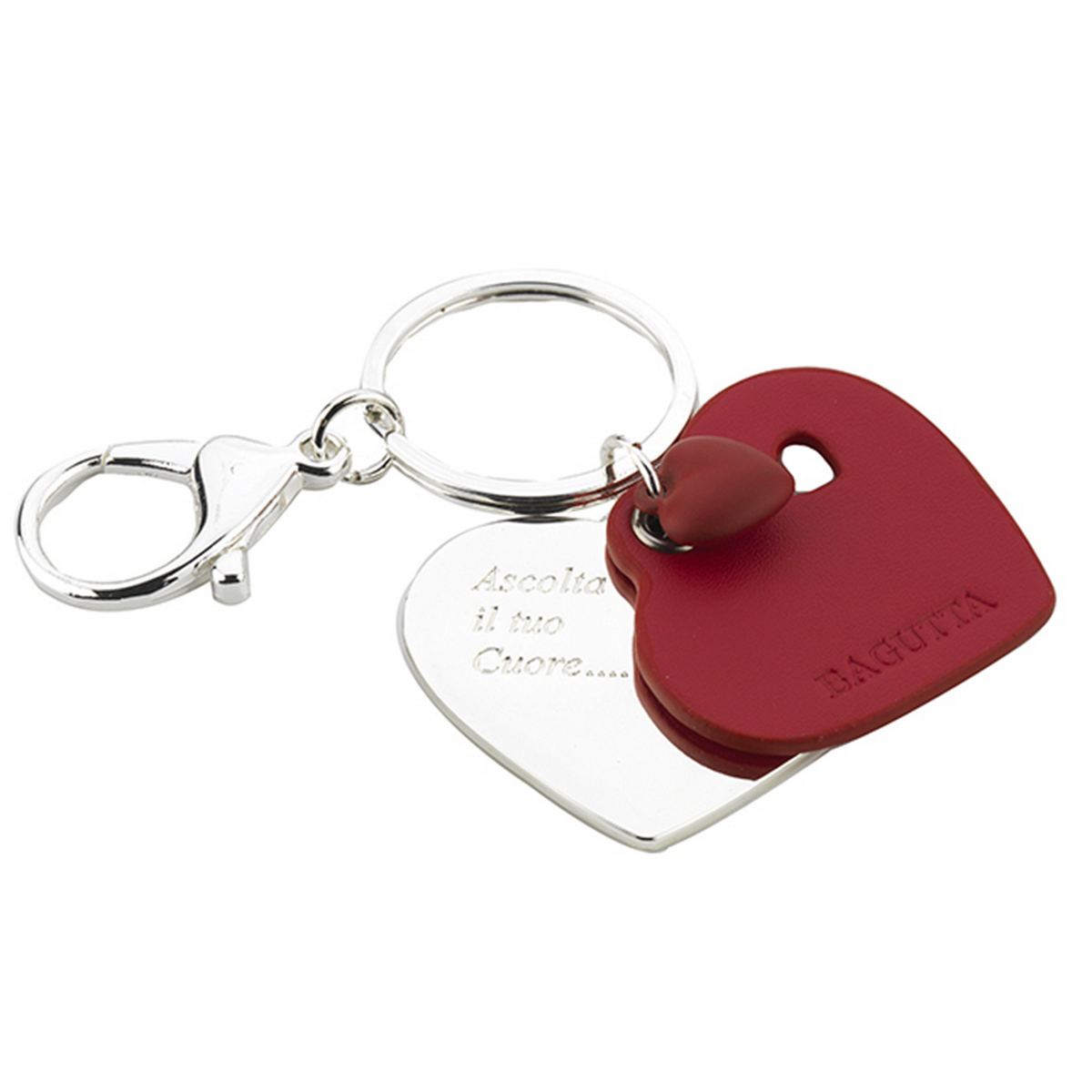 Bagutta Dillo col Cuore Portachiavi Silver Plated “Ascolta il Tuo Cuore” 9 cm