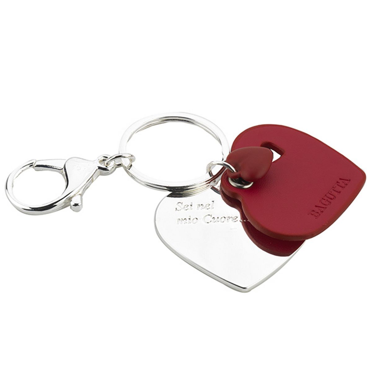Bagutta Dillo col Cuore Portachiavi Silver Plated “Sei nel Mio Cuore” 9 cm