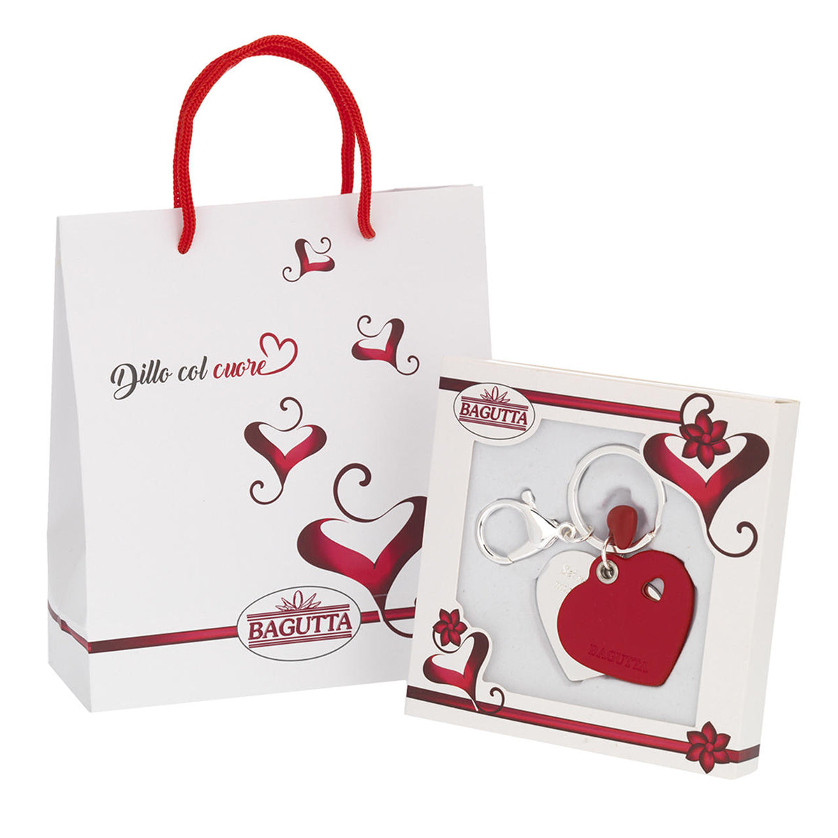 Bagutta Dillo col Cuore Portachiavi Silver Plated “Se il Cuore Potesse Parlare” 9 cm