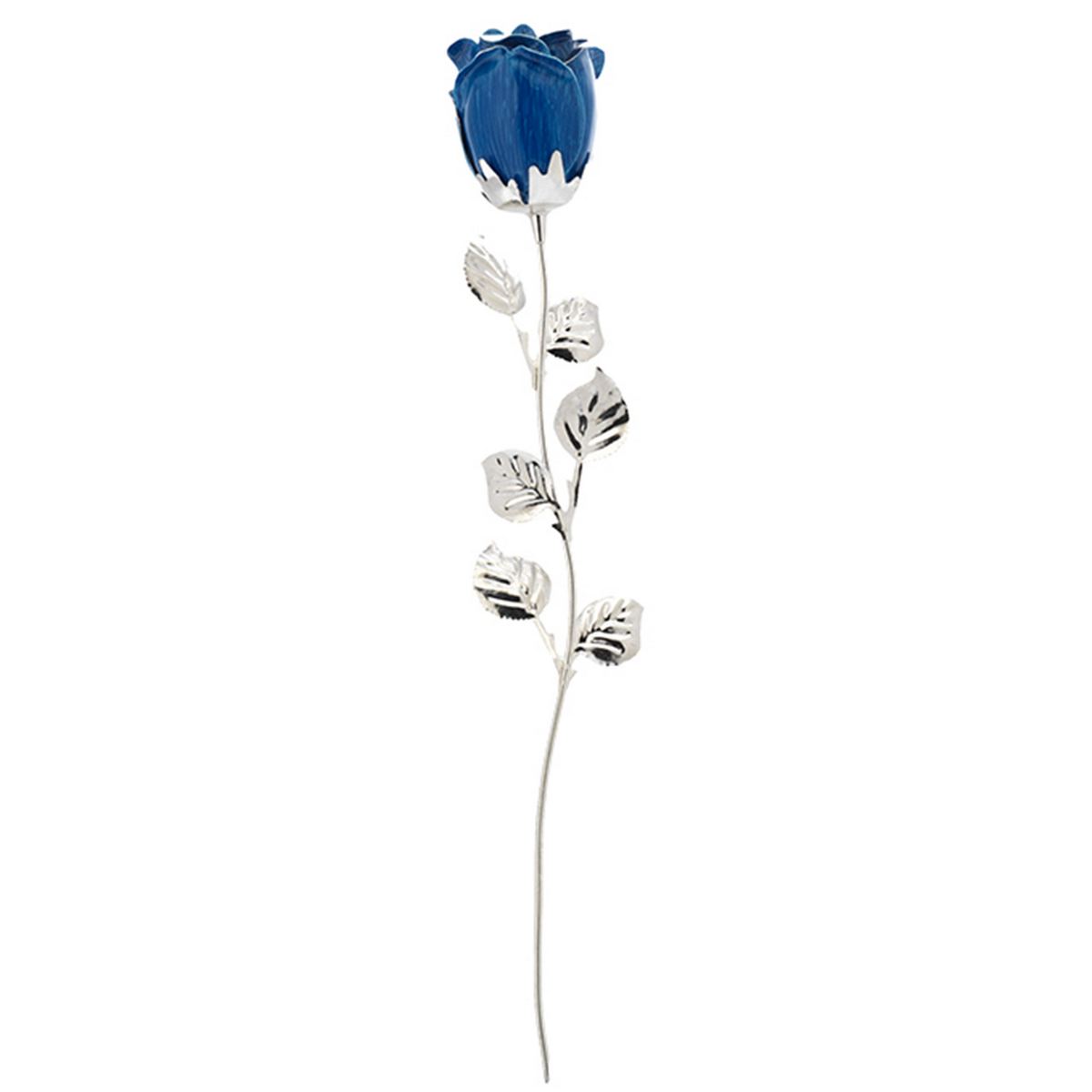Bagutta Rosa Silver Plated Blu con Bordo Argentato 33 cm
