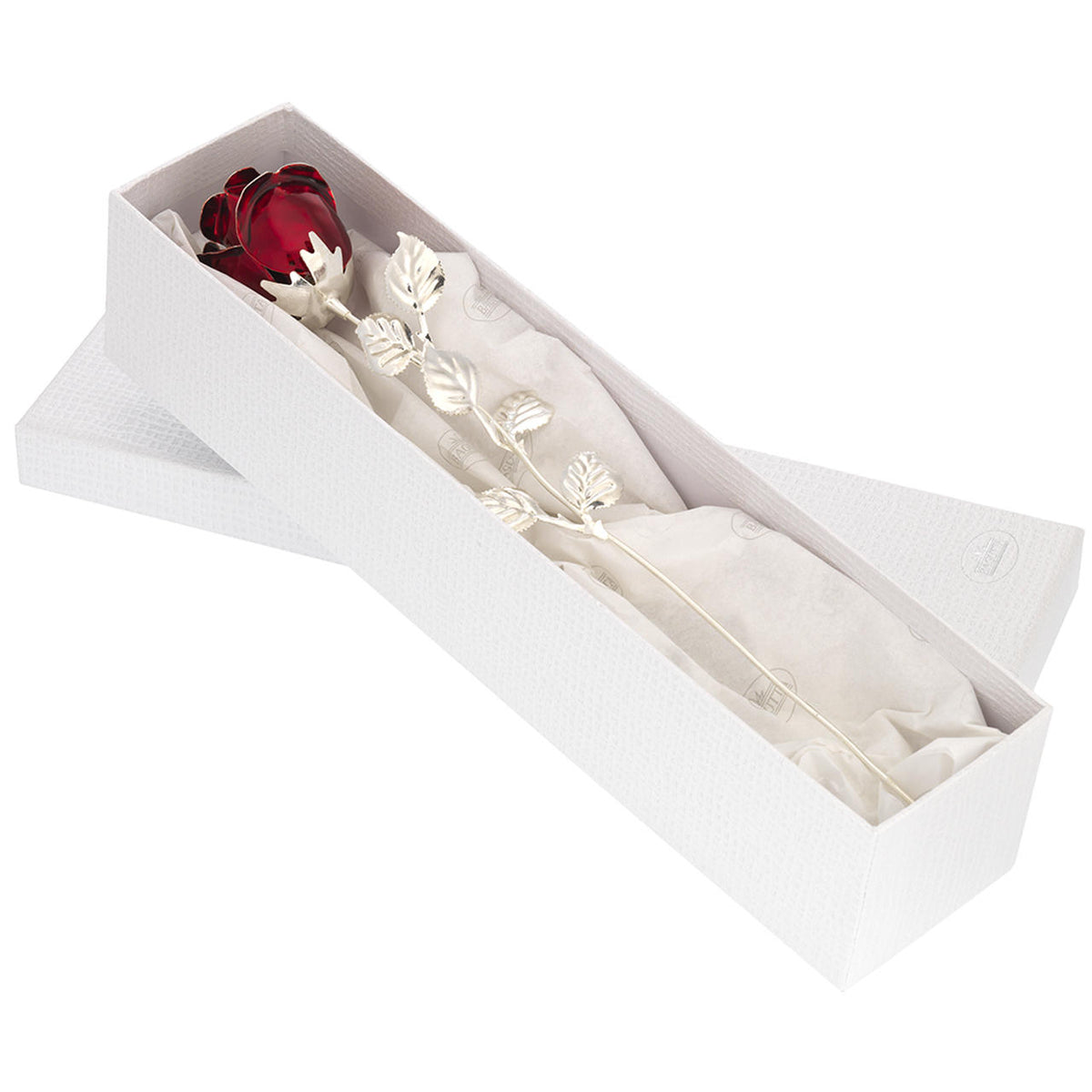Bagutta Rosa Silver Plated Bianca con Bordo Dorato 33 cm