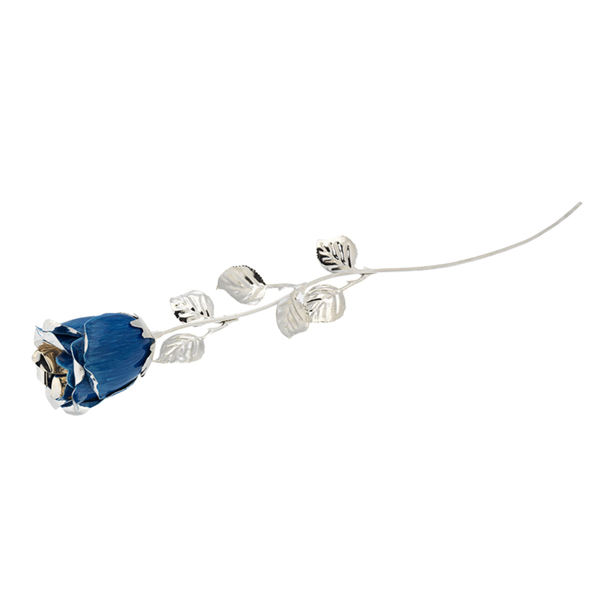 Bagutta Rosa Silver Plated Blu con Bordo Argentato 33 cm