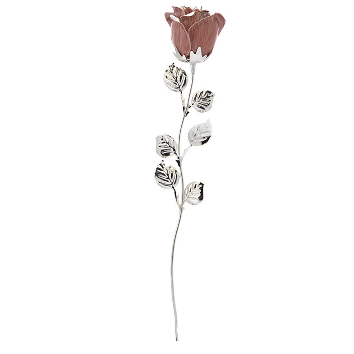 Bagutta Rosa Silver Plated Rosa con Bordo Argentato 33 cm