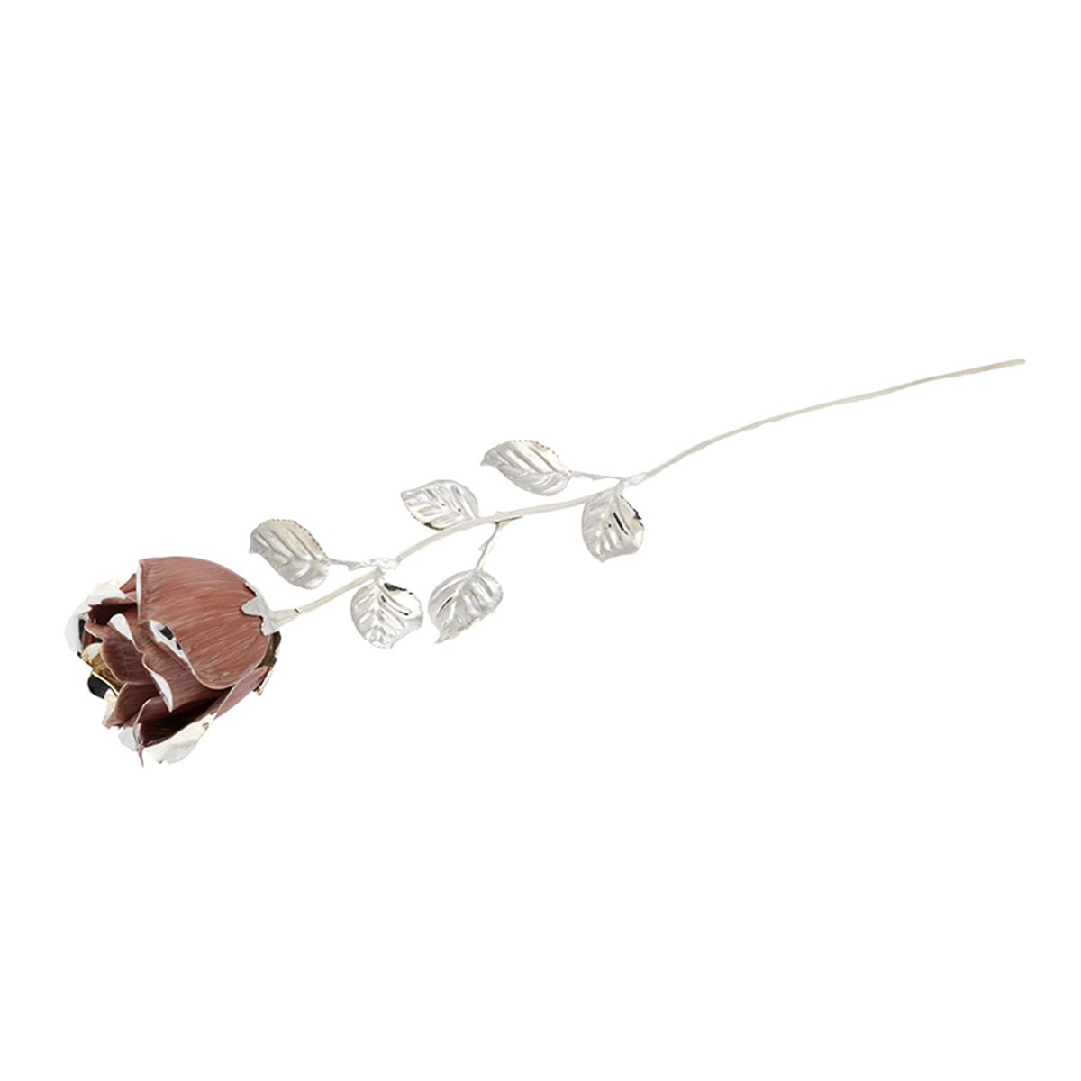 Bagutta Rosa Silver Plated Rosa con Bordo Argentato 33 cm