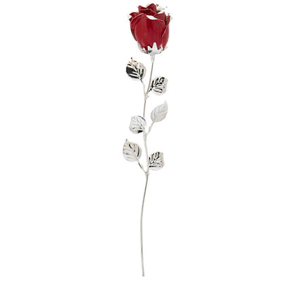 Bagutta Rosa Silver Plated Rossa con Bordo Argentato 33 cm