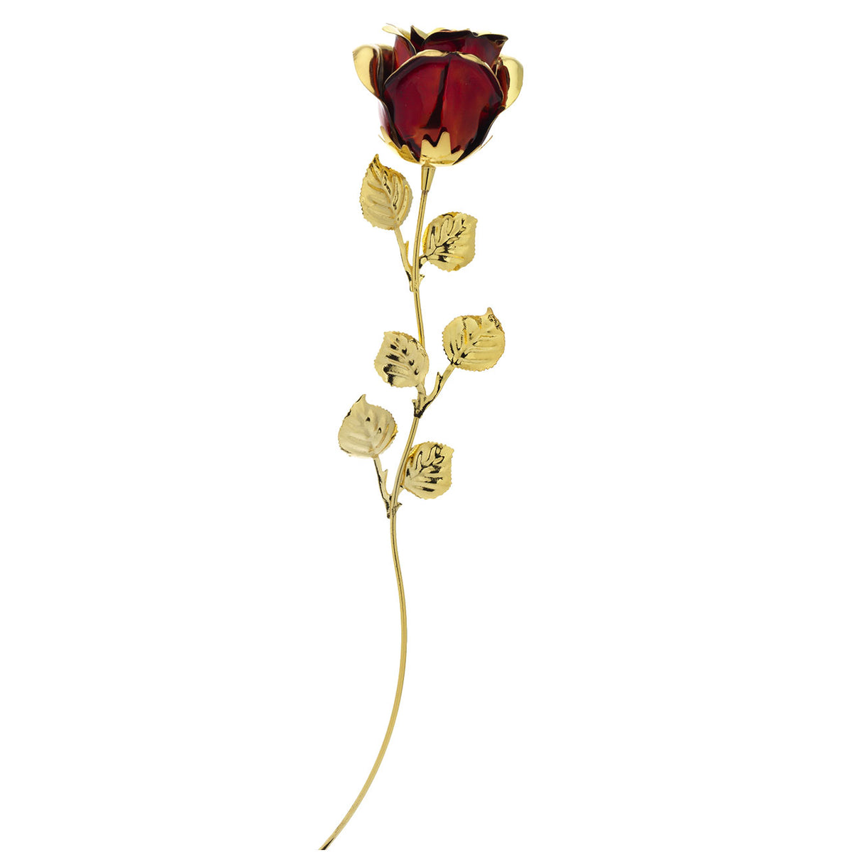 Bagutta Rosa Silver Plated Rossa con Bordo Dorato 33 cm