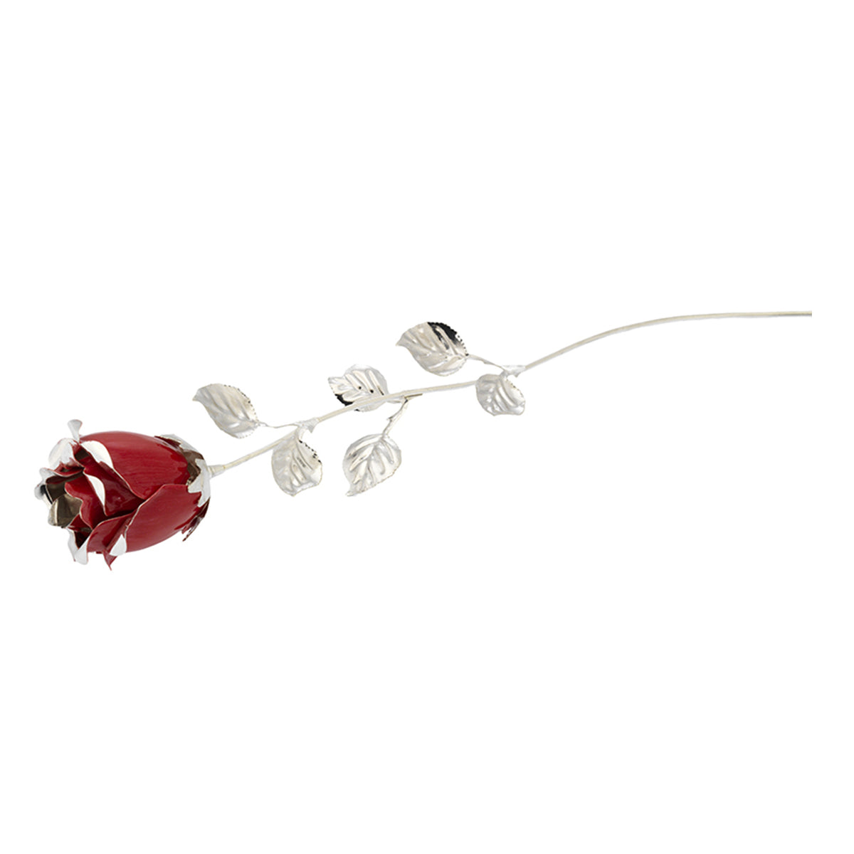 Bagutta Rosa Silver Plated Rossa con Bordo Argentato 33 cm