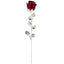 Bagutta Rosa Silver Plated Rossa con Petali Argentati 33 cm