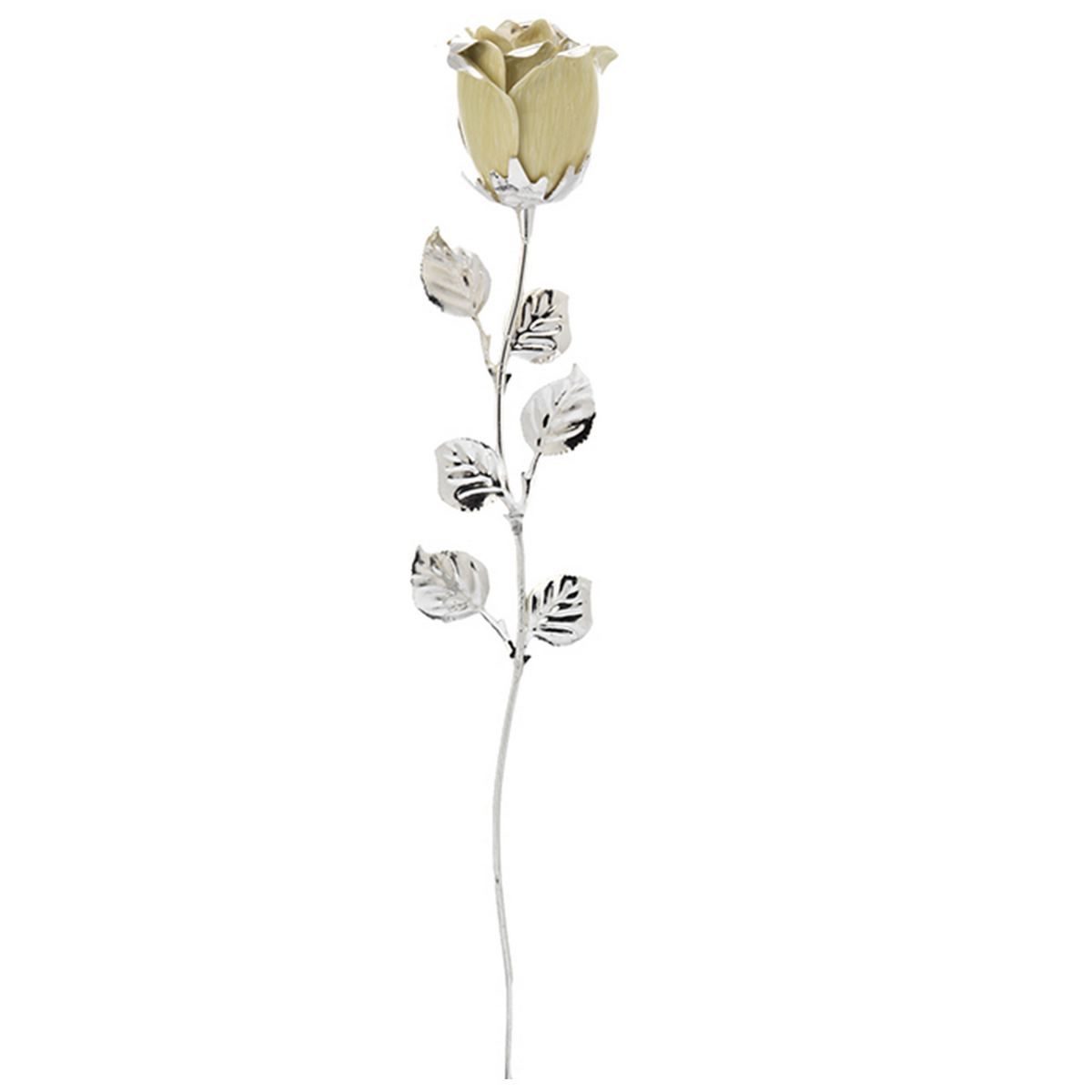 Bagutta Rosa Silver Plated Bianca con Bordo Argentato 33 cm