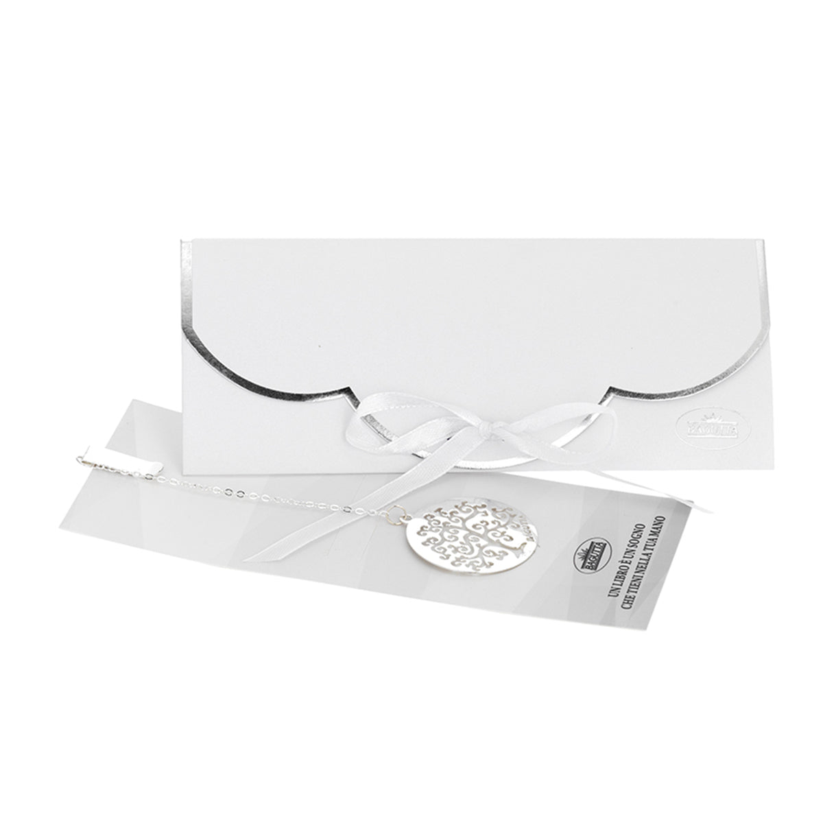 Bagutta Segnalibro Silver Plated con Catenella e Pendente Cuore 13 cm
