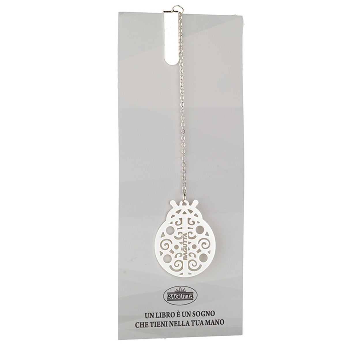 Bagutta Segnalibro Silver Plated con Catenella e Pendente Coccinella 13 cm