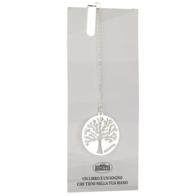 Bagutta Segnalibro Silver Plated con Catenella e Pendente Albero della Vita Classico 13 cm