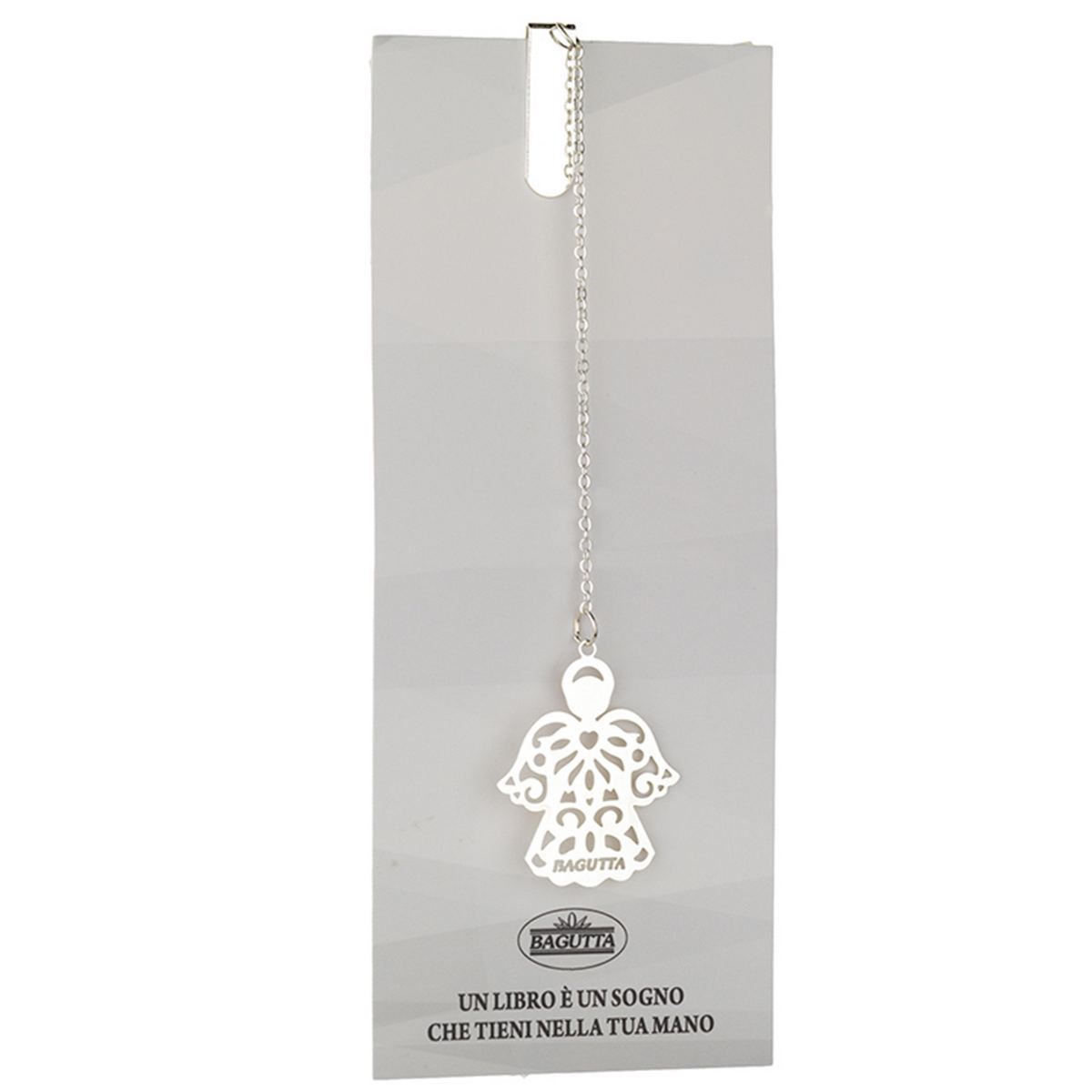 Bagutta Segnalibro Silver Plated con Catenella e Pendente Angelo 13 cm