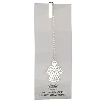 Bagutta Segnalibro Silver Plated con Catenella e Pendente Angelo 13 cm