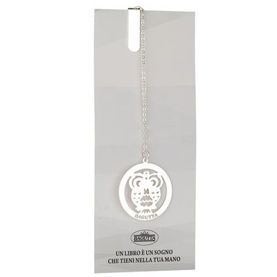 Bagutta Segnalibro Silver Plated con Catenella e Pendente Gufo 13 cm