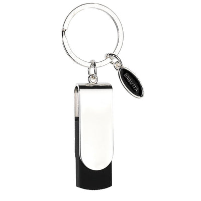 Bagutta Portachiavi con Memoria USB 16 GB Nero con Inserto Liscio 9,5 cm