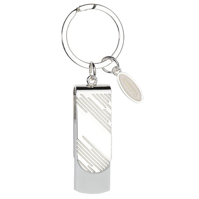 Bagutta Portachiavi con Memoria USB 16 GB Bianco con Trama Diagonale 9,5 cm