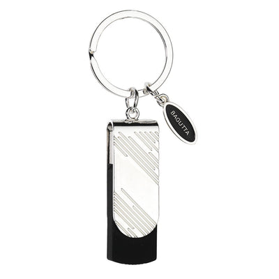 Bagutta Portachiavi con Memoria USB 16 GB Nero con Trama Diagonale 9,5 cm