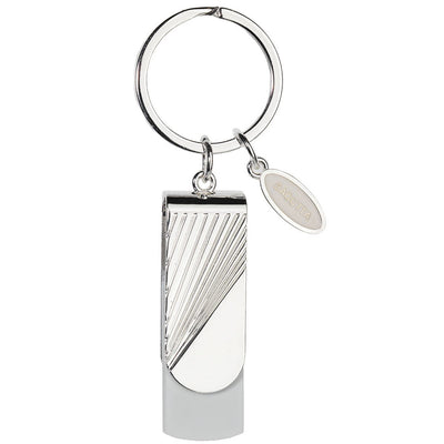 Bagutta Portachiavi con Memoria USB 16 GB Bianco con Inserto Curvo 9,5 cm