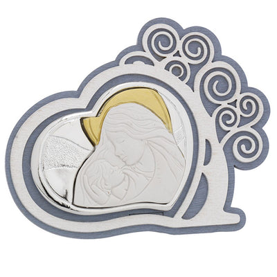 Bagutta Icona Madonna con Bambino in Legno con Cornice Smerlata