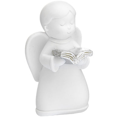 Bagutta Angioletto Bianco con Dettaglio Argentato e Libro 9 cm