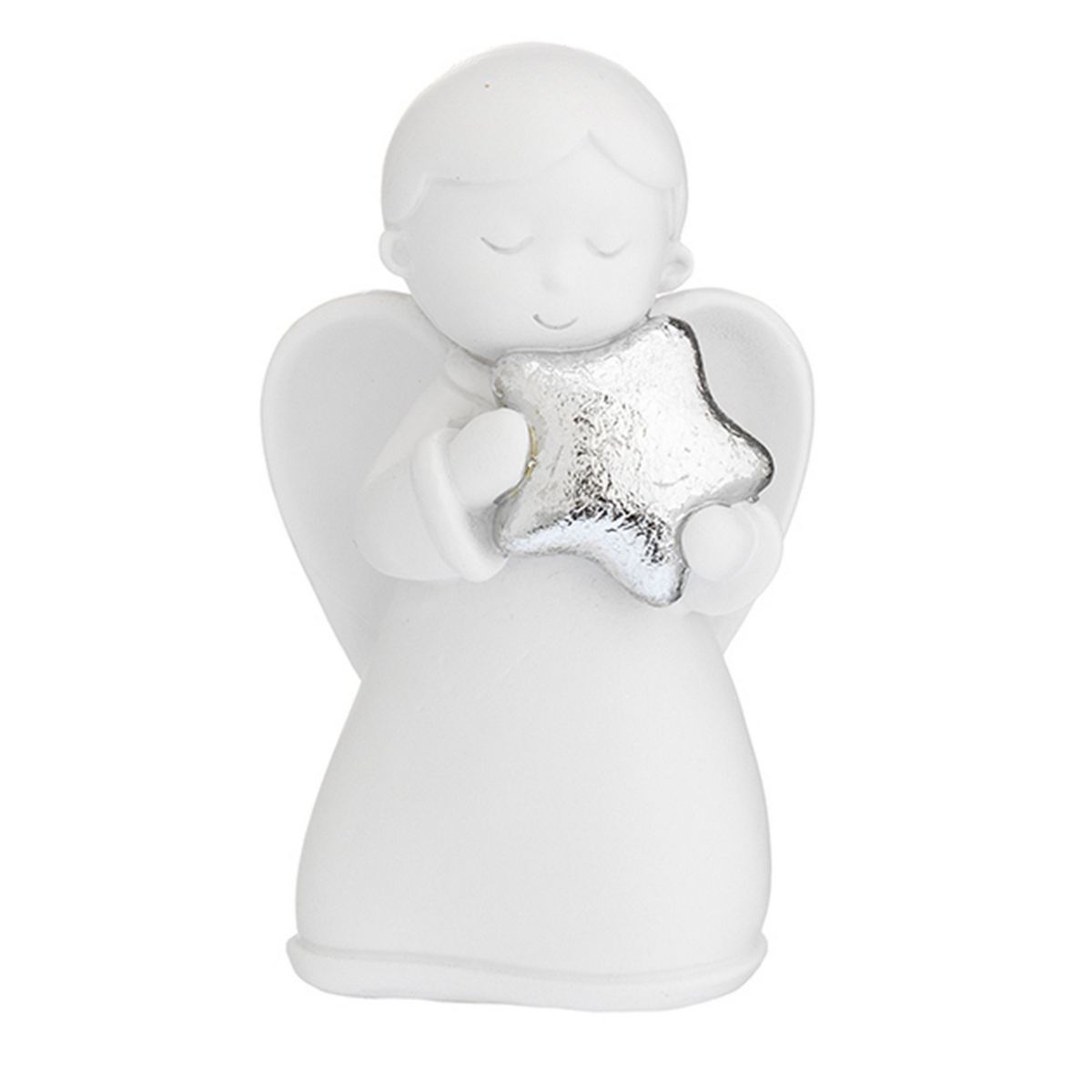 Bagutta Angioletto Bianco con Dettaglio Argentato e Stella 9 cm