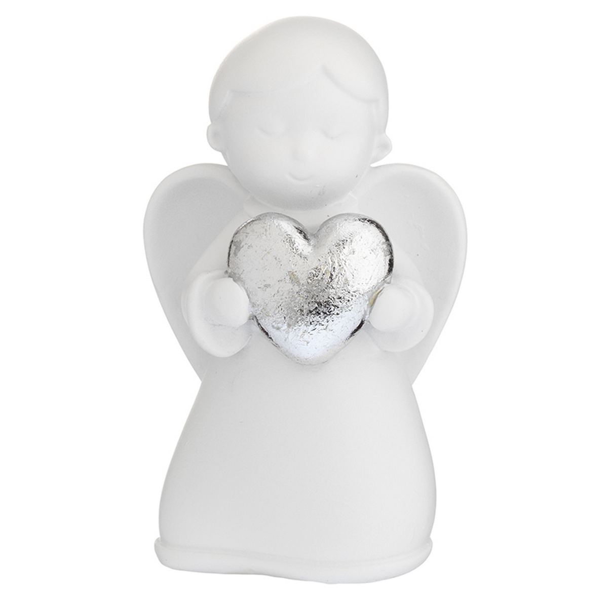Bagutta Angioletto Bianco con Dettaglio Argentato e Cuore 13 cm
