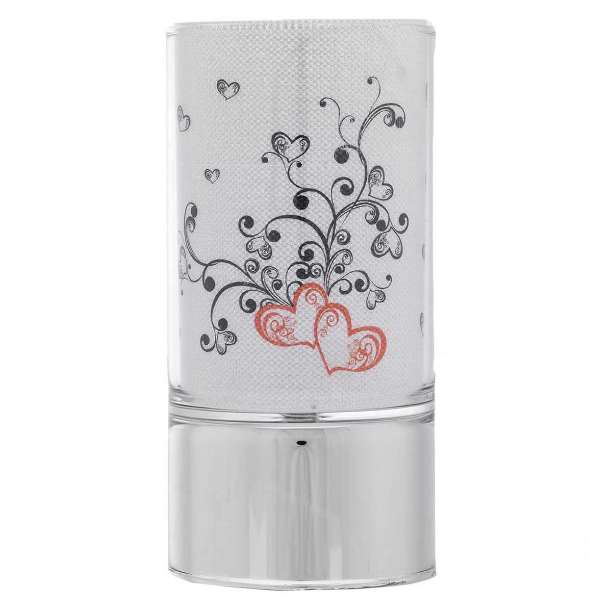 Bagutta Lampada LED da Tavolo in Vetro Cuori e Riccioli a Batteria 7x15 cm