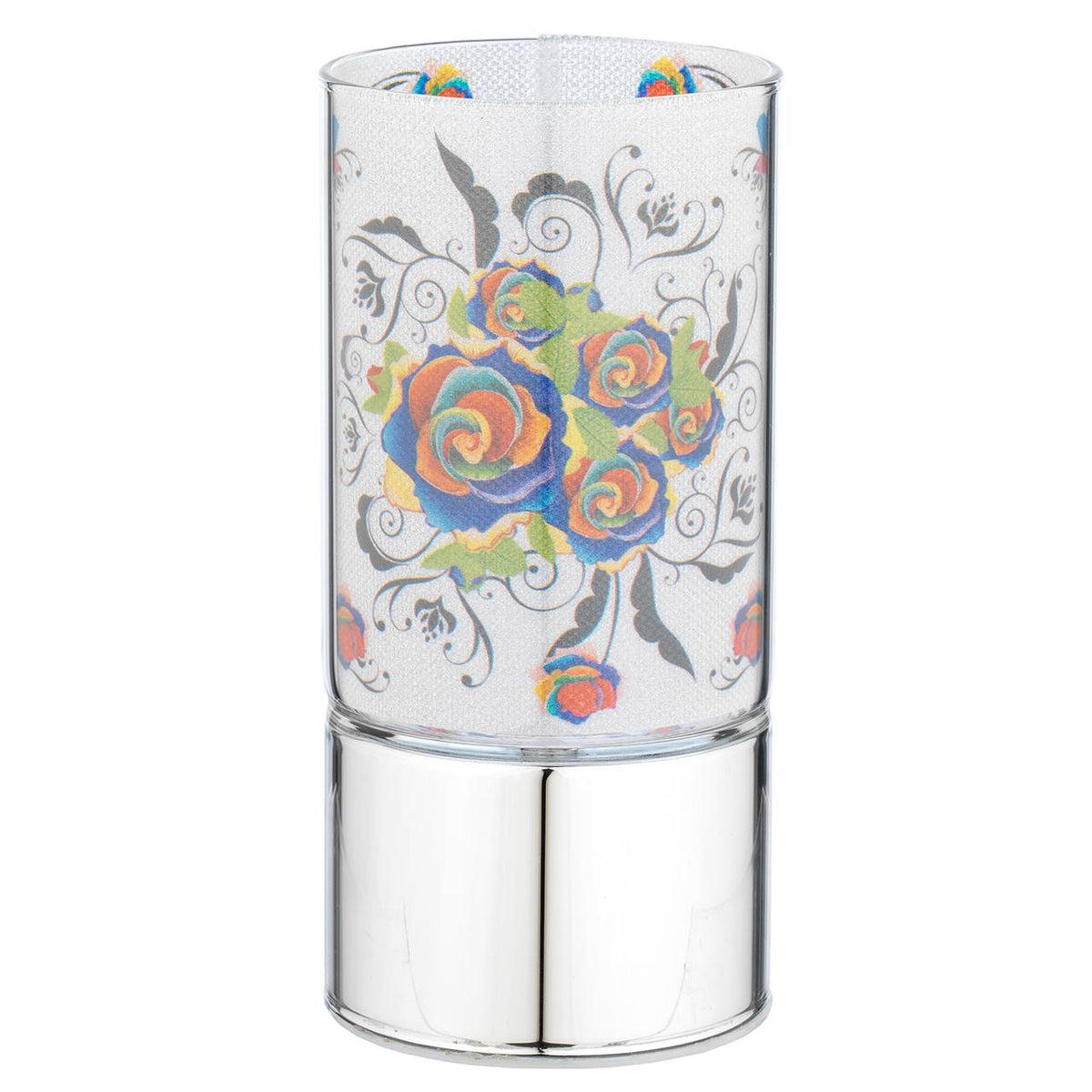 Bagutta Lampada LED da Tavolo in Vetro Rose Multicolore a Batteria 7x15 cm