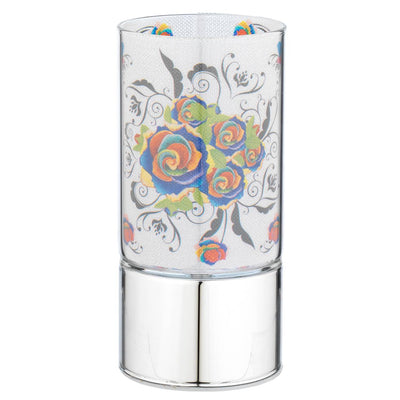 Bagutta Lampada LED da Tavolo in Vetro Rose Multicolore a Batteria 7x15 cm