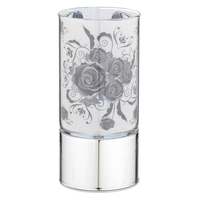 Bagutta Lampada LED da Tavolo in Vetro Rose Bianco e Nero a Batteria 7x15 cm
