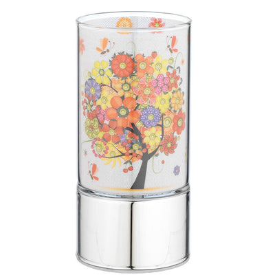 Bagutta Lampada LED da Tavolo in Vetro Albero da Frutto Multicolore a Batteria 7x15 cm