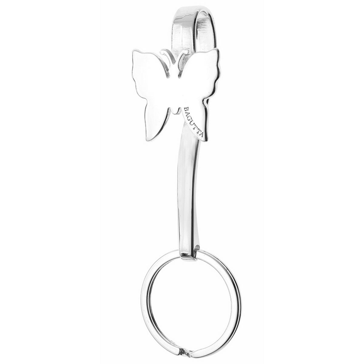 Bagutta Gancio per Borsa e Portachiavi Silver Plated Farfalla 10 cm