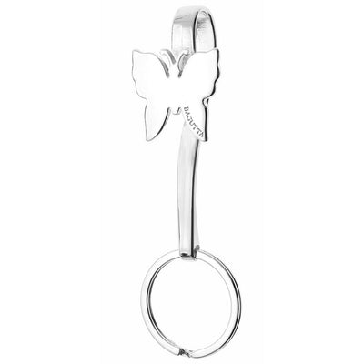 Bagutta Gancio per Borsa e Portachiavi Silver Plated Farfalla 10 cm