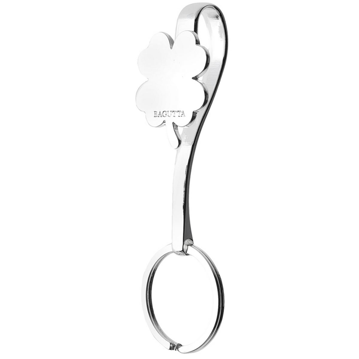 Bagutta Gancio per Borsa e Portachiavi Silver Plated Quadrifoglio 10 cm
